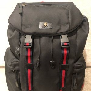 GUCCI Techno Fabric Canvas Backpack Black –